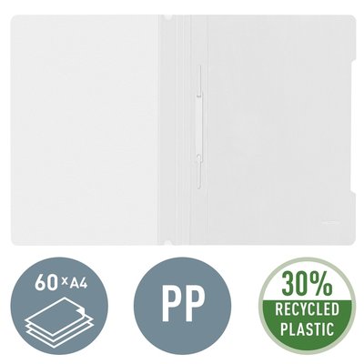 Chemise à lamelle Leitz Standard A4 PP recyclé blanc