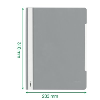 Snelhechter Leitz Standaard A4 gerecycled PP grijs