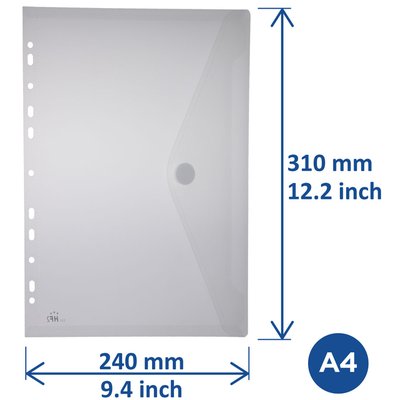 Enveloptas Europel A4 240x310mm 11-gaats PP transparant wit