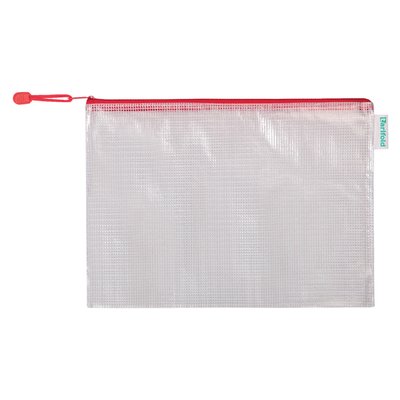 Pochette rangement Tarifold avec zip 330x240mm PVC rouge