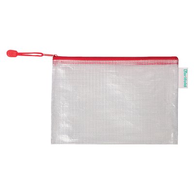 Opbergtas Tarifold met rits 235x165mm PVC rood