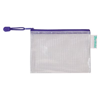 Pochette rangement Tarifold avec zip 175x125mm PVC bleu