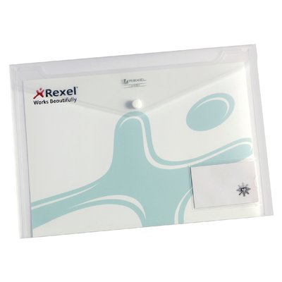 Enveloptas Rexel ice A4 + visitekaart transparant 5 stuks