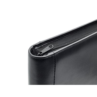 Conférencier Van der Spek A4 4 ann 25mm méc-O zip cuir nervuré noir