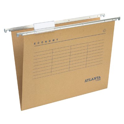 Hangmap Djois Economy recycled foolscap V-bodem bruin 25 stuks