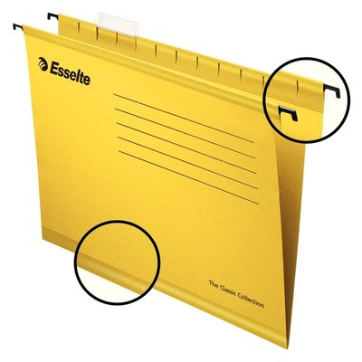 Hangmap Esselte Classic folio V-bodem 382x240mm geel