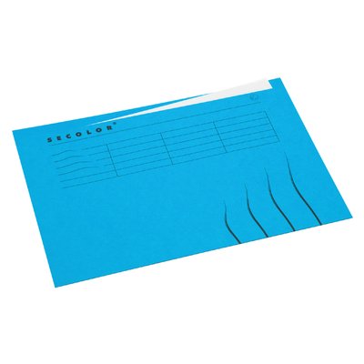Vouwmap Secolor met tabrand A4 100% gerecycled karton 250gr Blauw