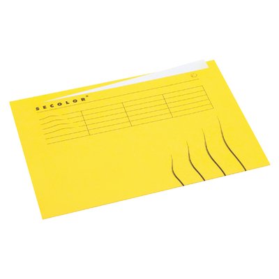 Vouwmap Secolor met tabrand A4 100% gerecycled karton 250gr Geel