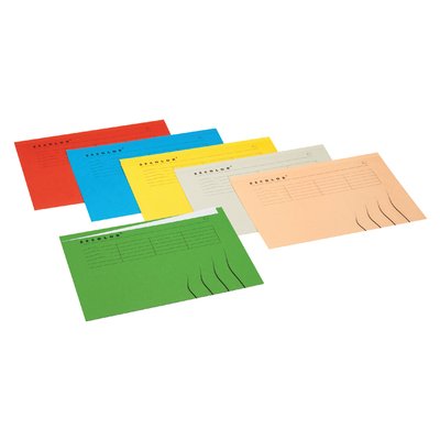 Vouwmap Secolor met tabrand A4 100% gerecycled karton 250gr Geel