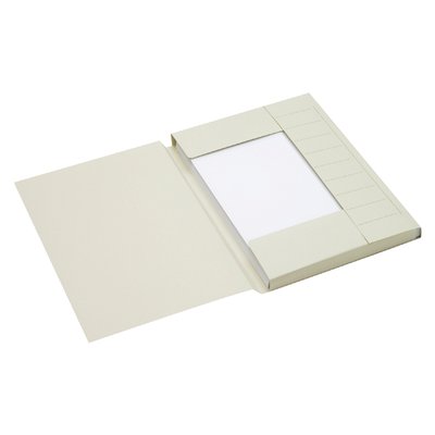 Dossiermap Secolor A4 3 kleppen 100% gerecycled karton 250 gr grijs