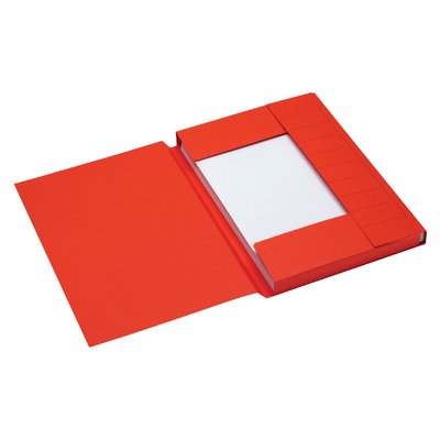Dossiermap Secolor A4 3 kleppen 100% gerecycled karton 250 gr rood