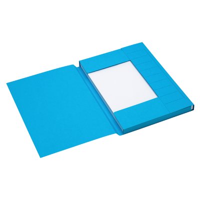 Dossiermap Secolor A4 3 kleppen 100% gerecycled karton 250 gr blauw