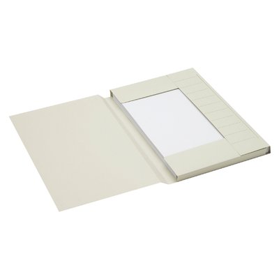 Dossiermap Secolor folio 3 klep 100% gerecycled karton 250 gr grijs