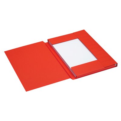 Dossiermap Secolor folio 3 klep 100% gerecycled karton 250 gr rood