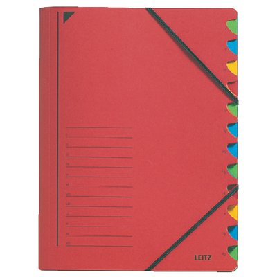 Trieur Leitz 12 intercalaires rouge