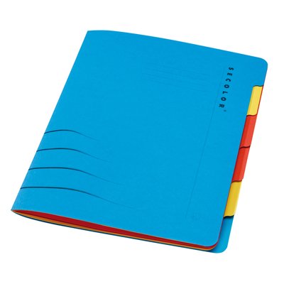 Sorteermap Secolor sixtab 6 tabbladen 100% gerecycled karton 250 gr blauw