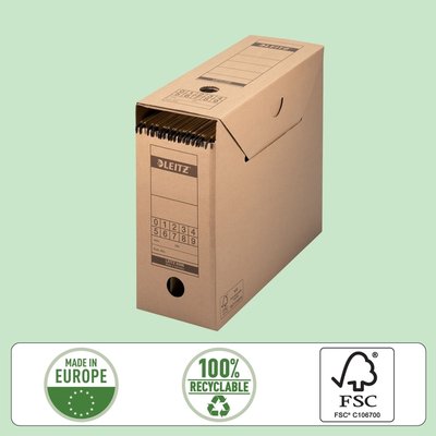 Archiefdoos met deksel Leitz Premium 120x275x325mm natuurbruin