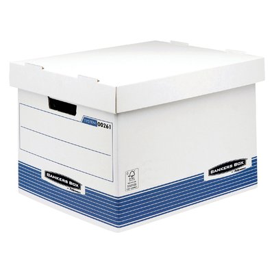 Archiefdoos Bankers Box System standaard wit blauw