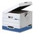 Caisse archives Bankers Box System flip top cube blanc-bleu