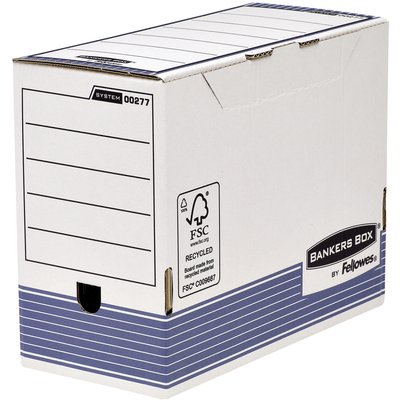 Archiefdoos Bankers Box System A4 150mm wit blauw