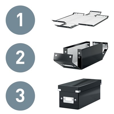 DVD-opbergdoos Leitz Click & Store WOW gerecycled karton 206x147x352mm zwart