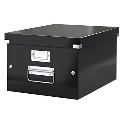 Opbergdoos Leitz Click & Store WOW middel gerecycled karton 281x200x370mm zwart