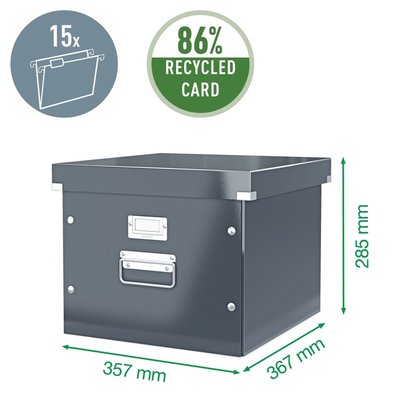 Hangmappenbox Leitz click & store WOW gerecycled karton 357x285x367mm wit