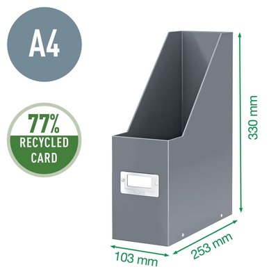 Tijdschriftencassette Leitz WOW click & store gerecycled karton wit