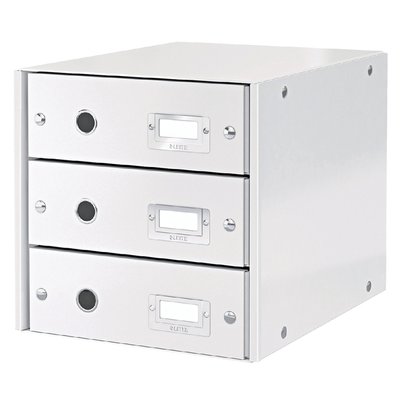 Ladenkast Leitz WOW Click & Store 3 laden gerecycled karton wit