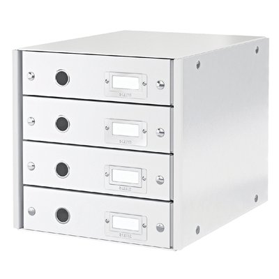Ladenkast Leitz WOW Click & Store 4 laden gerecycled karton wit