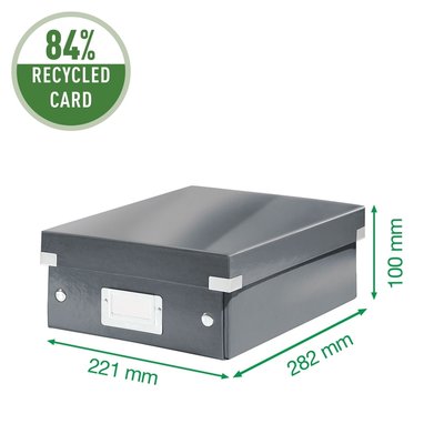 Sorteerbox Leitz WOW Click & Store 280x100x370mm gerecycled karton wit