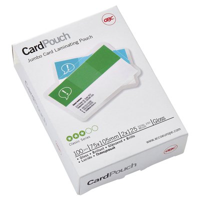 Pochette de plastification GBC carte 75x105mm 2x125 mircrons 100 pièces