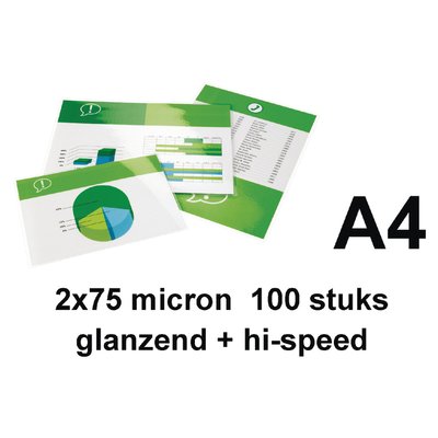 Pochette de plastification GBC A4 highspeed 2x75mic 100 pièces
