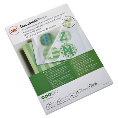Pochette de plastification GBC A3 2x75micron brillant 100 pièces