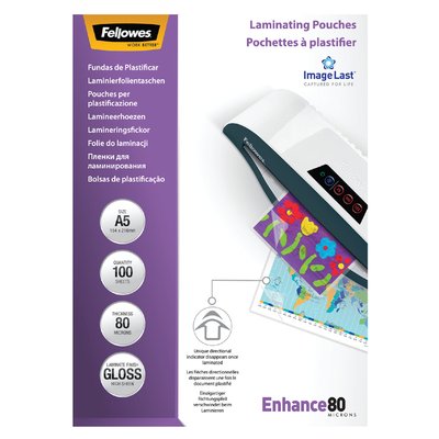Lamineerhoes Fellowes A5 2x80micron glans 100 stuks