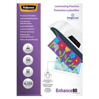 Pochette de plastification Fellowes A4 2x80micron 100 pièces