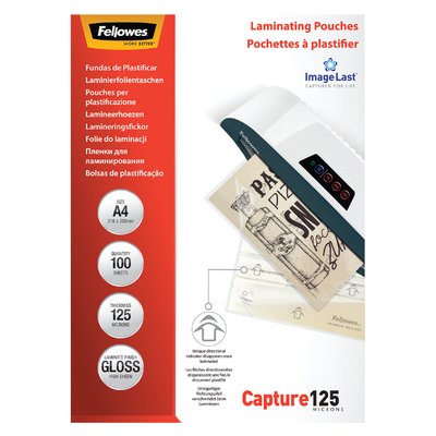 Pochette de plastification Fellowes A4 2x125 microns brillant 100 pièces