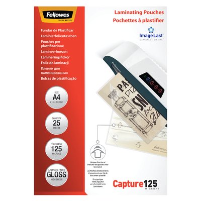 Pochette de plastification Fellowes A4 2x125 microns brillant 25 pièces