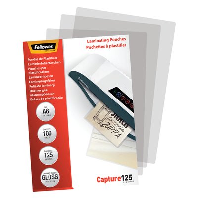 Pochette de plastification Fellowes A6 2x125micron brillant 100 pièces