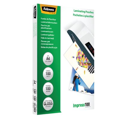 Pochette de plastification Fellowes A4 2x100 micron brillant 100 pièces