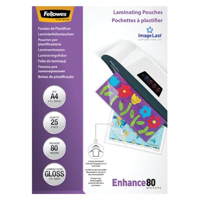 Pochette de plastification Fellowes A4 2x80mic brillant 25 pièces