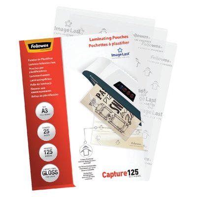 Pochette de plastification Fellowes A3 2x125micron brillant 25 pièces