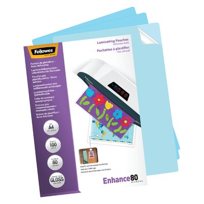 Pochette de plastification Fellowes A4 autocollante 2x80micron 100 pièces