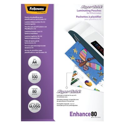 Pochette de plastification Fellowes A4 Superquick 2x80micron 100 pièces