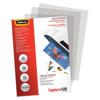 Pochette de plastification Fellowes A4 Superquick 2x125micron 100 pièces