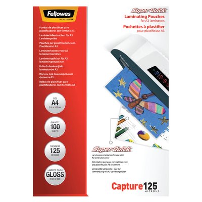 Pochette de plastification Fellowes A4 Superquick 2x125micron 100 pièces