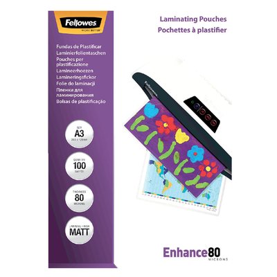 Pochette de plastification Fellowes A3 2x80micron mat 100 pièces