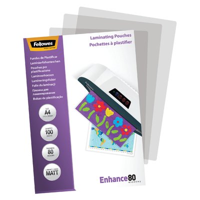 Pochette de plastification Fellowes A4 2x80micron mat 100 pièces