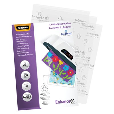 Pochette de plastification Fellowes A3 2x80micron brillant 100 pièces