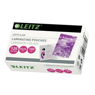 Pochette de plastification Leitz iLAM 54x86mm 2x125 microns EVA 100 pièces